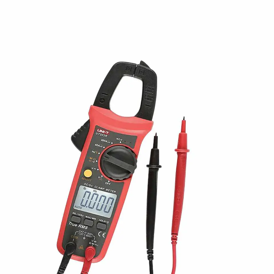 Pinça Amperimétrica Digital 400A 600V 40MOhm NCV T-RMS UNI-T 1