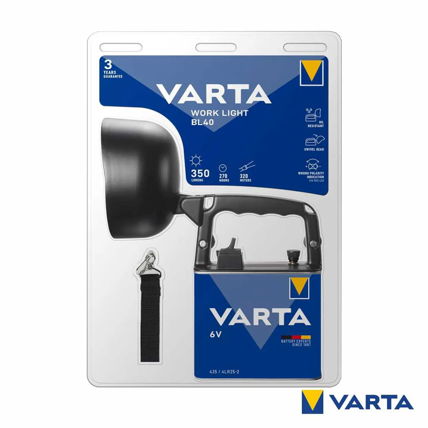 Lanterna de Trabalho LED Work Light BL40 350lm VARTA 1