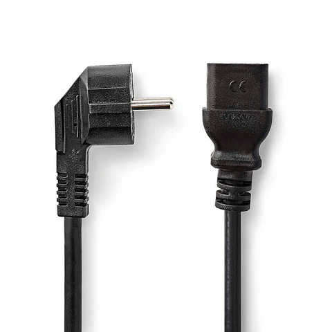 Cabo Alimentação Schuko Macho 3P / IEC C19 Fêmea 2m Preto