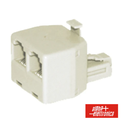 ADAPTADOR DE TELEFONE 6P4C 1 MACHO / 2 FÊMEAS
