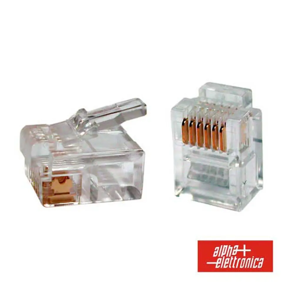 FICHA TELEFONE RJ12 MODULAR 6P6C 1