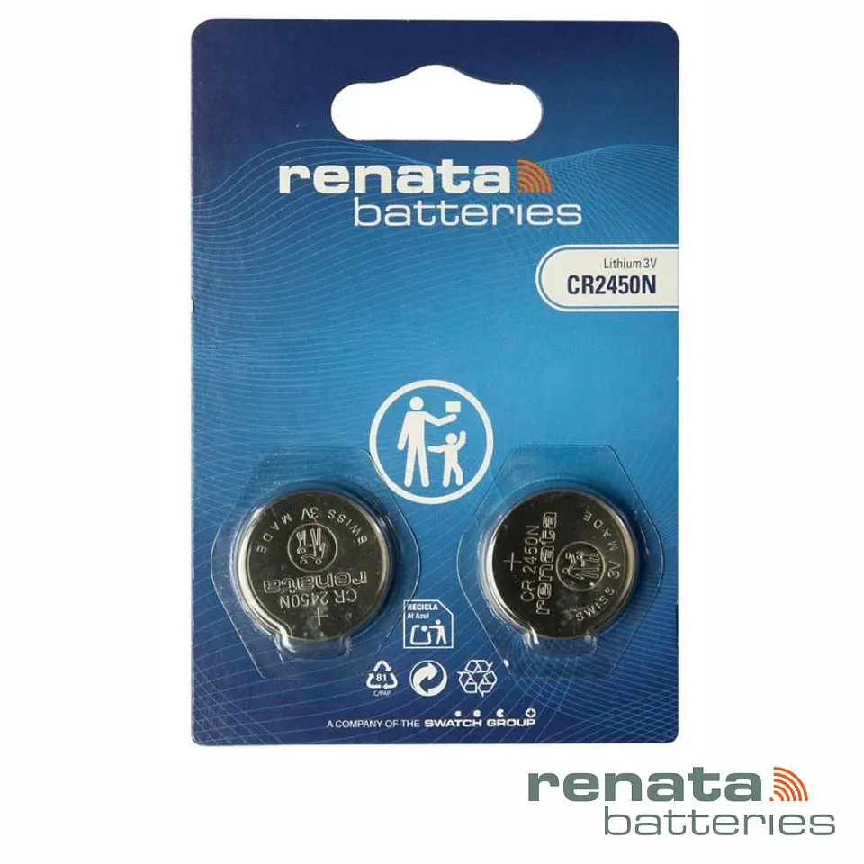 Pilha Lítio Botão CR2450N 3V 540mA 2x RENATA 1