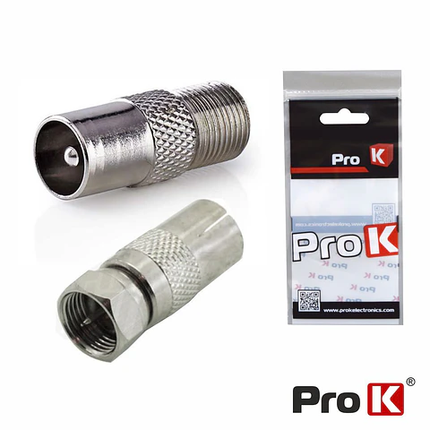 Conjunto 2 Fichas Coaxiais/F Macho/Fêmea PROK