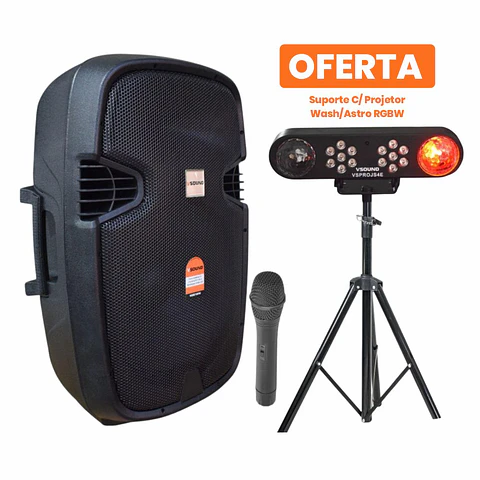 Coluna Amplificada 15" C/ Bateria C/ OFERTA Projetor