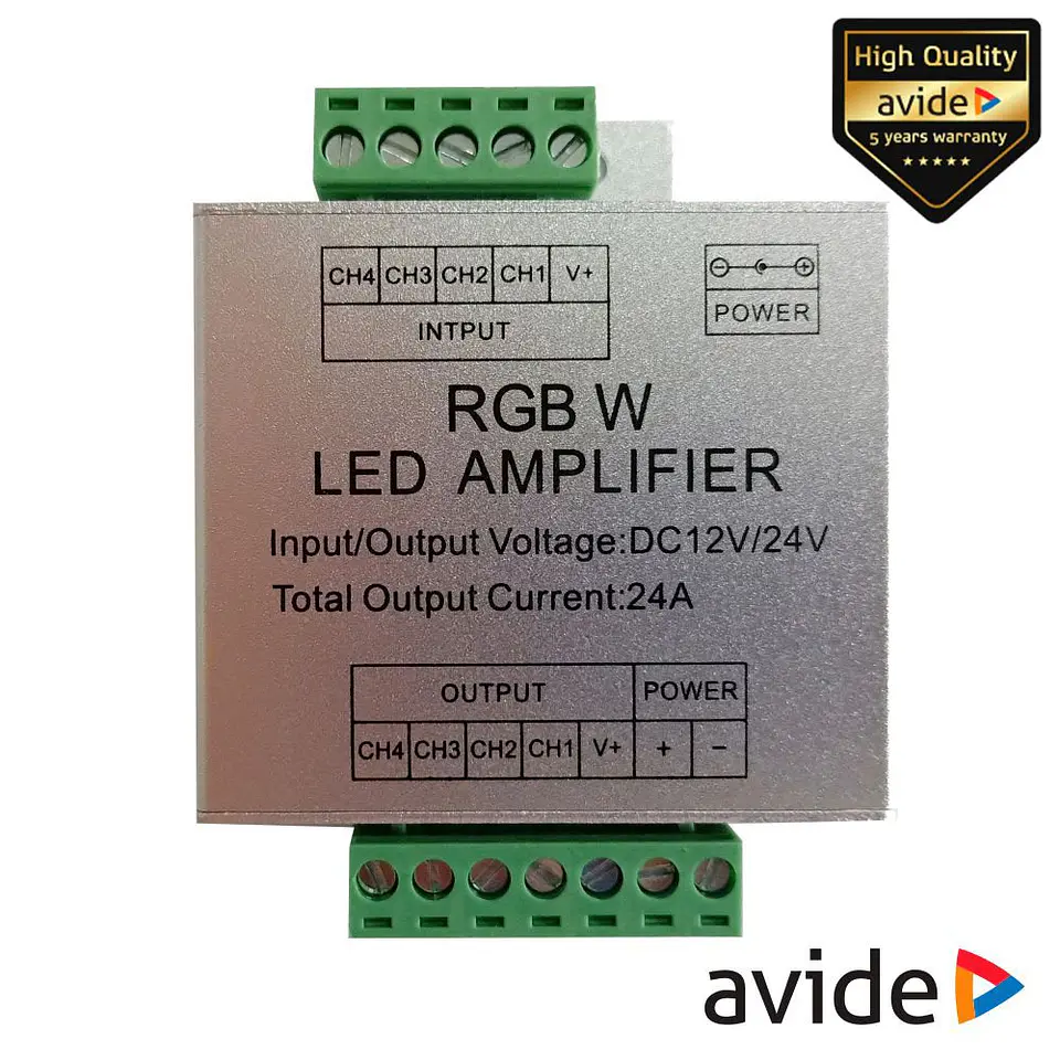 Amplificador P/ Fita LEDS RGBW 12V AVIDE 1
