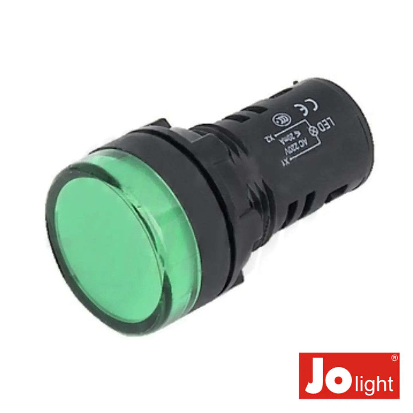 LUZ PILOTO REDONDO DE PAINEL 29MM 12V VERDE JOLIGHT 1