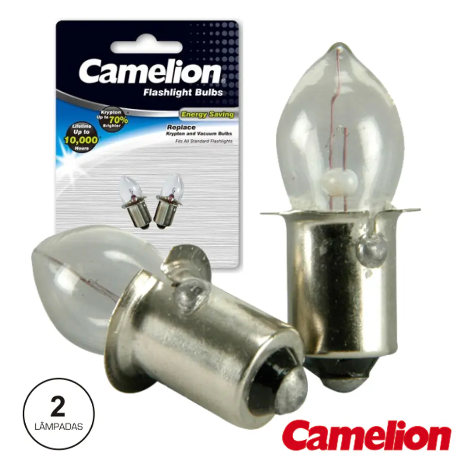 LÂMPADA BAIONETA 0.5A 3.6V VACUUM 2X BLISTER CAMELION 1