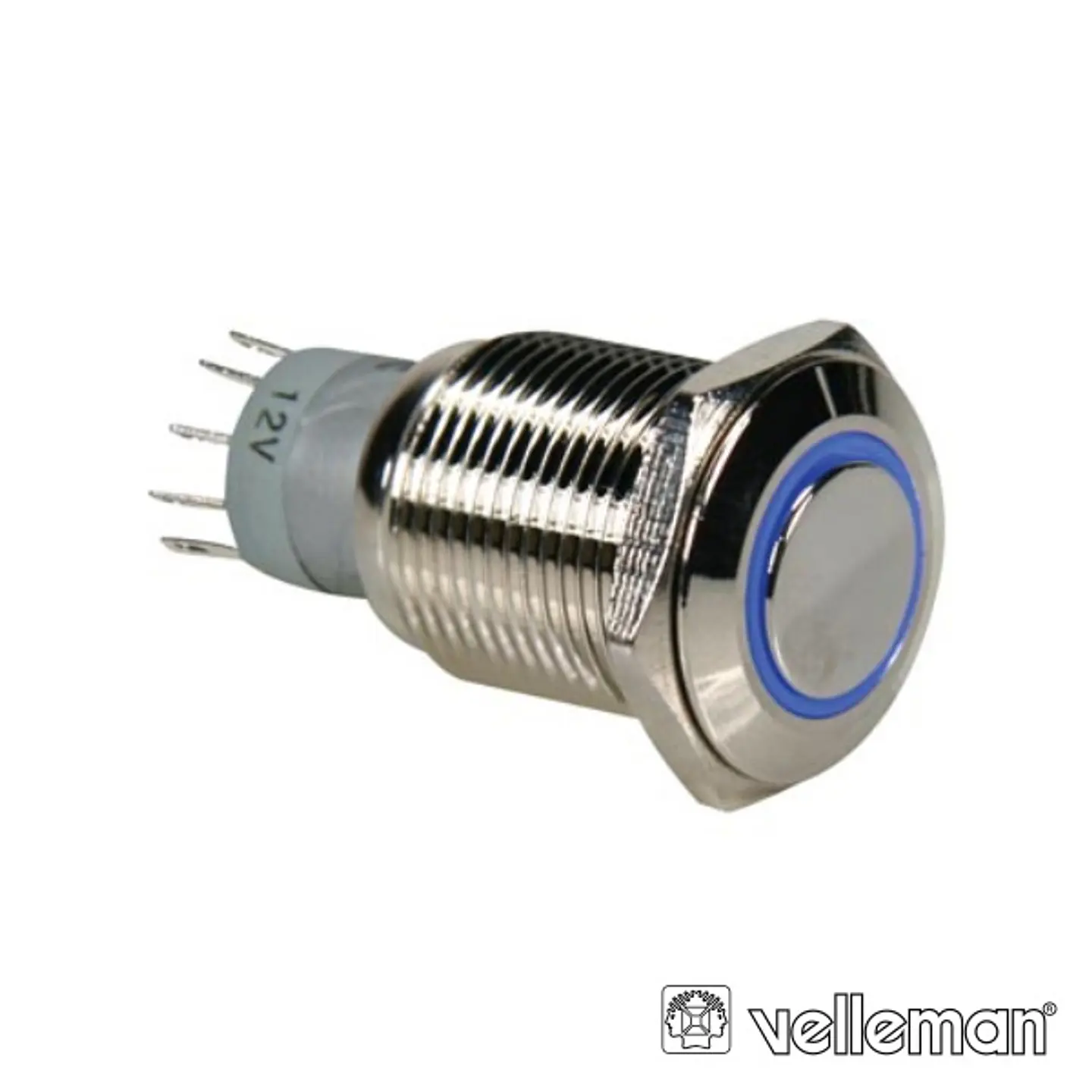 INTERRUPTOR REDONDO DE METAL SPDT 1NA 1NC ANEL AZUL 1