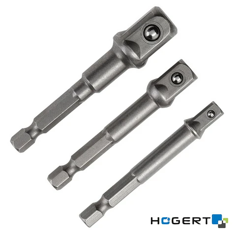 Conjunto de 3 Adaptadores P/ Bit Chave Caixa HOGERT