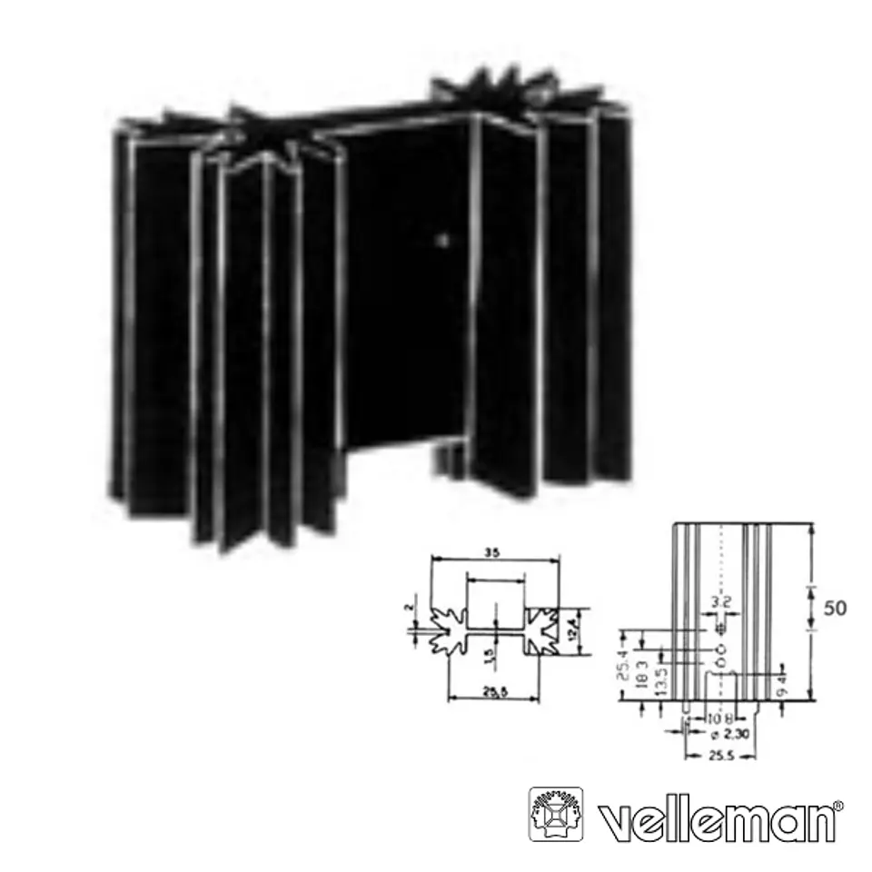 DISSIPADOR DE CALOR TO220 6ºC/W VELLEMAN 1