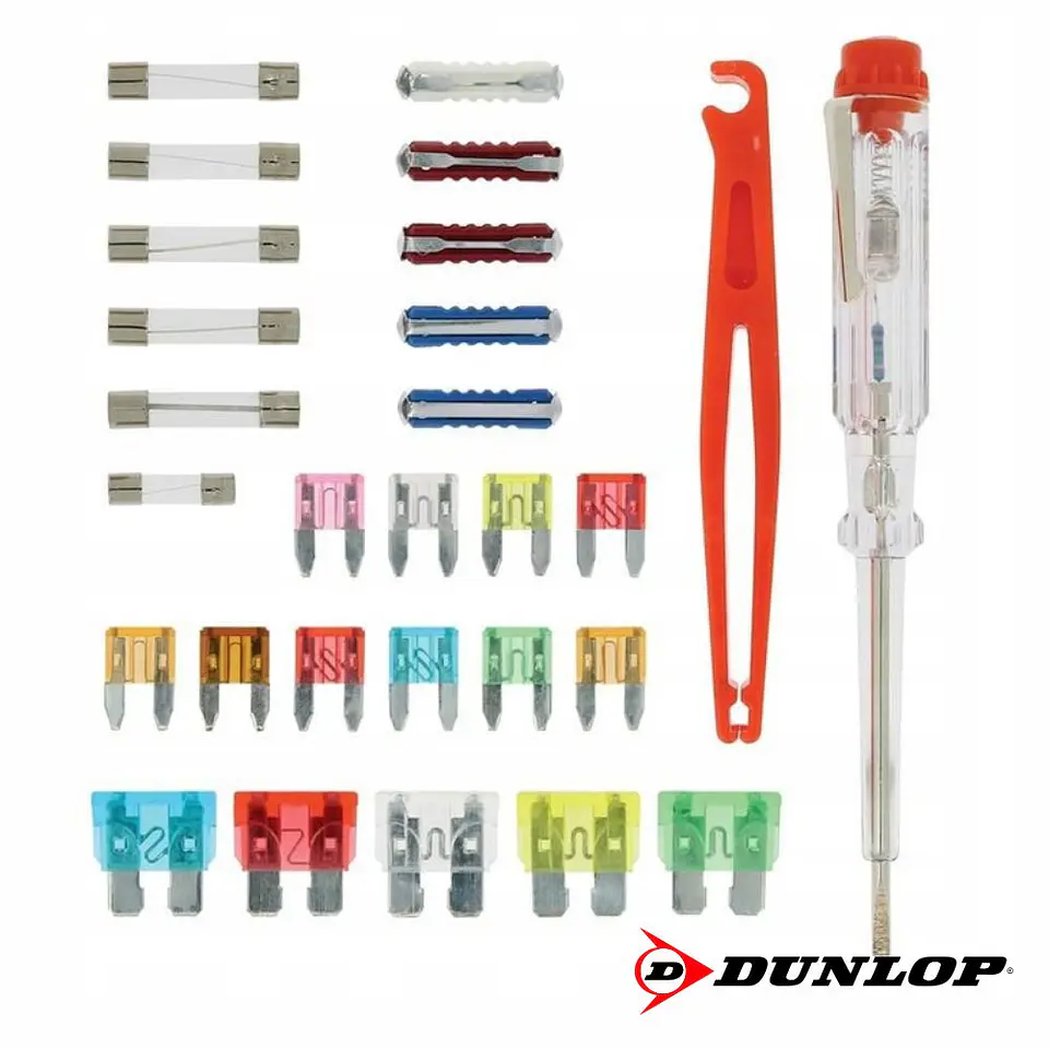 Conjunto de 26 Fusíveis P/ Automóvel E Busca-Polos DUNLOP 1