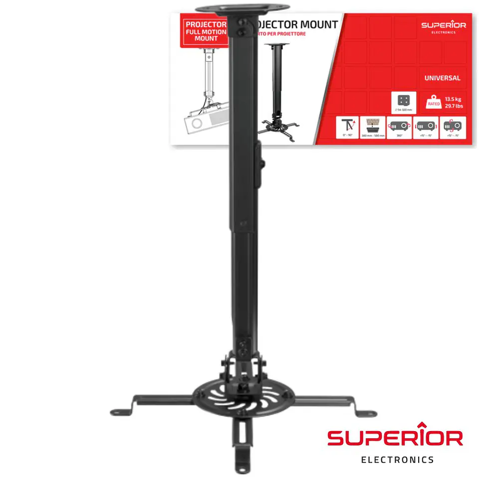 Suporte Vídeoprojetor Tecto 360º SUPERIOR 1
