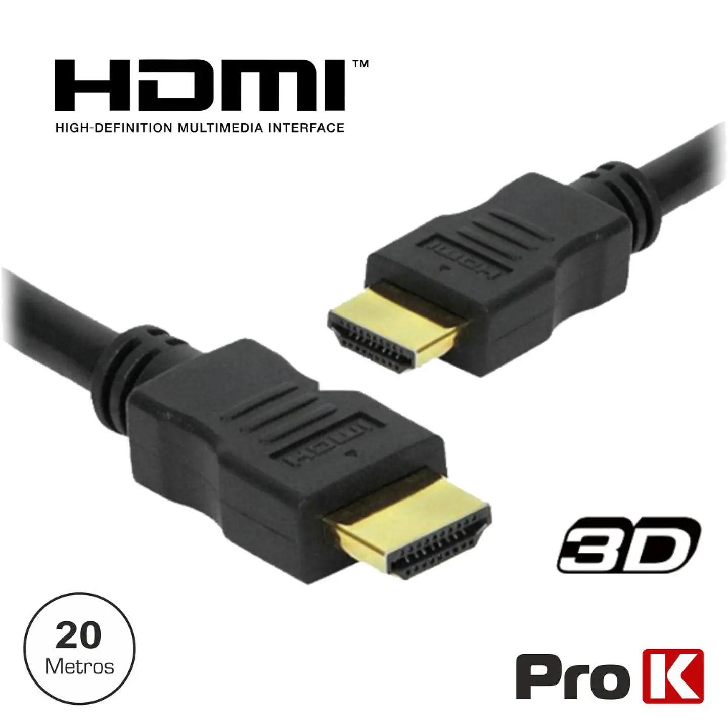 CABO HDMI DOURADO MACHO / MACHO 1.4 PRETO 20M PROK 1