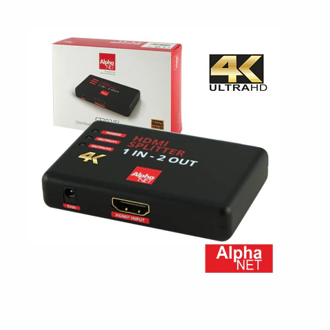 DISTRIBUIDOR HDMI AMPLIFICADO 1 ENTRADA 2 SAÍDAS 4K