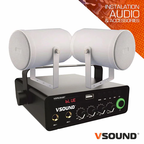 Sistema de Som Amplificado 60W 220V/12V FM/BT/USB/SD VSOUND