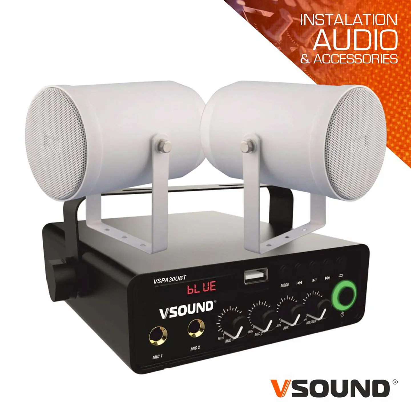 Sistema de Som Amplificado 60W 220V/12V FM/BT/USB/SD VSOUND 1