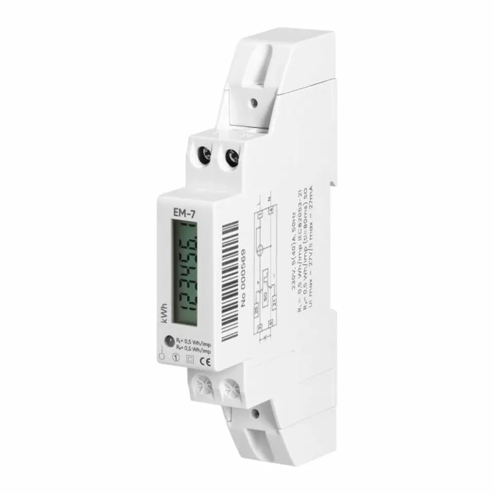 Contador Energia Digital Monofásico 230V/40A 1 Módulo DIN 1