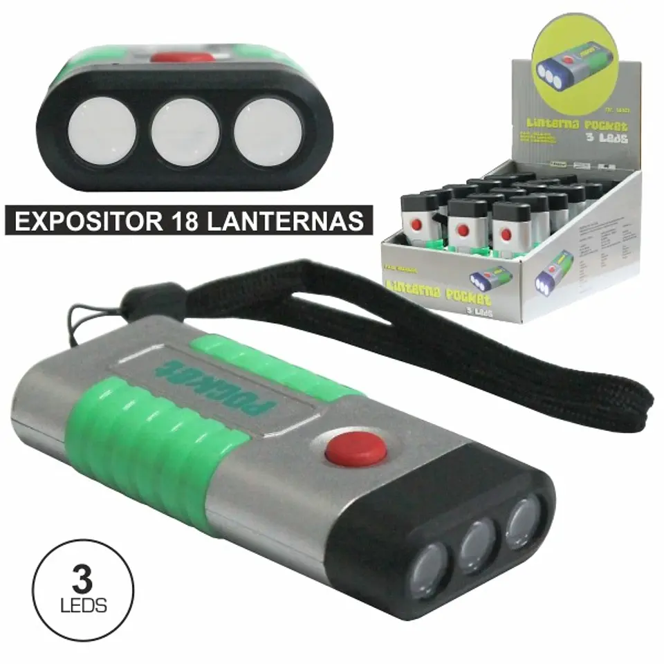 EXPOSITOR 18 LANTERNAS 3 LEDS E PILHAS 1