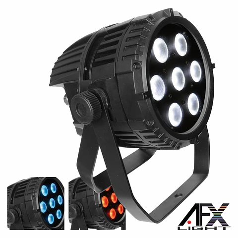 PROJETOR LUZ C/ 7 LEDS 15W RGBAW DMX IP65 AFXLIGHT