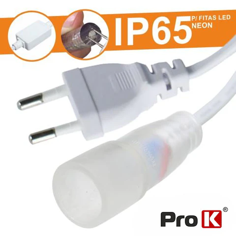 CABO ALIMENTAÇÃO P/FITA LEDS NEON 220V IP65 PROK