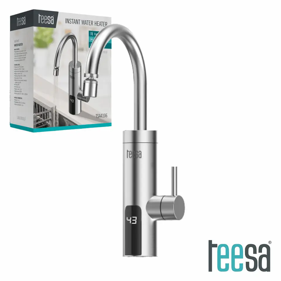 Torneira Elétrica de Bancada 220V 3000W IPX4 Inox TEESA 1