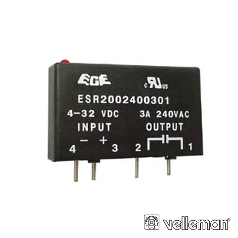 RELÉ 4-32VDC INTERRUPTOR UNIPOLAR 3A/240V ESTADO SOLIDO