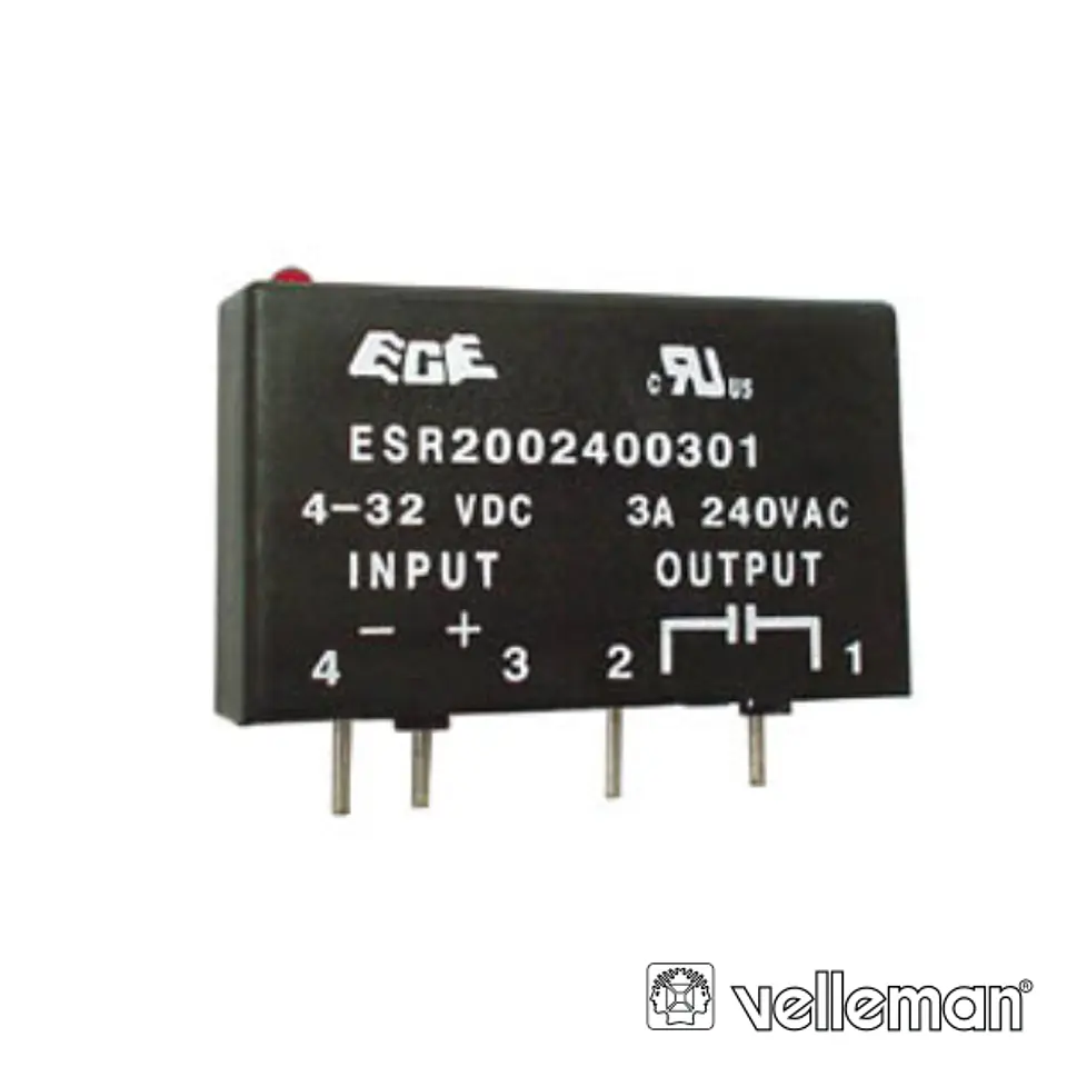 RELÉ 4-32VDC INTERRUPTOR UNIPOLAR 3A/240V ESTADO SOLIDO 1