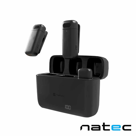 Microfones Lapela HOPPER S/ Fios C/ Receptor LIGHTNING NATEC