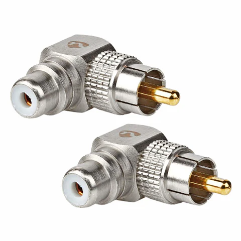 2 Fichas Adaptadoras RCA Fêmea / RCA Macho 90º
