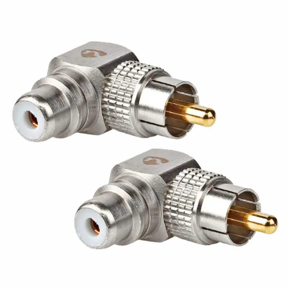 2 Fichas Adaptadoras RCA Fêmea / RCA Macho 90º 1