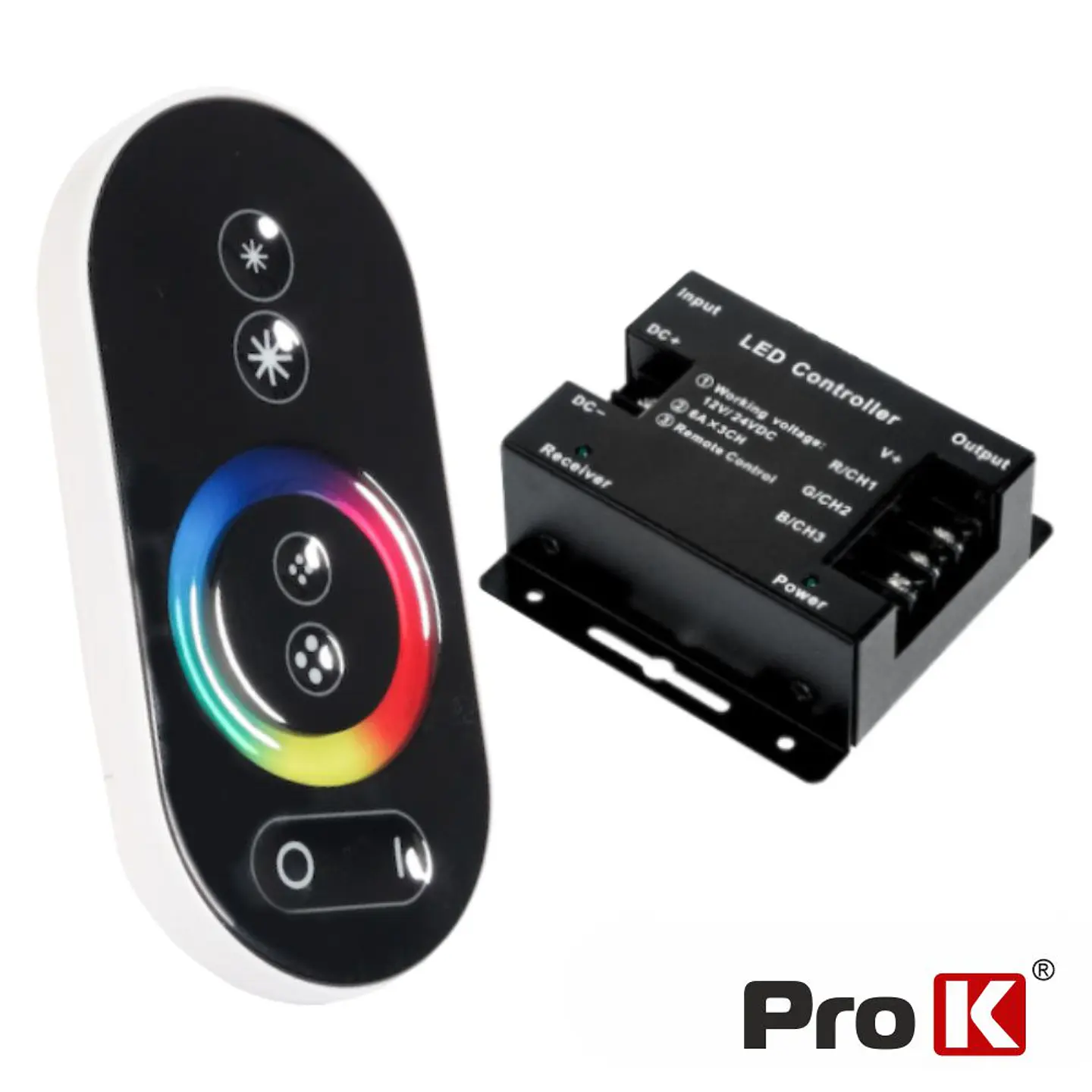CONTROLADOR P/ FITA LEDS RGB 12V C/COMANDO TOUCH PROK 1
