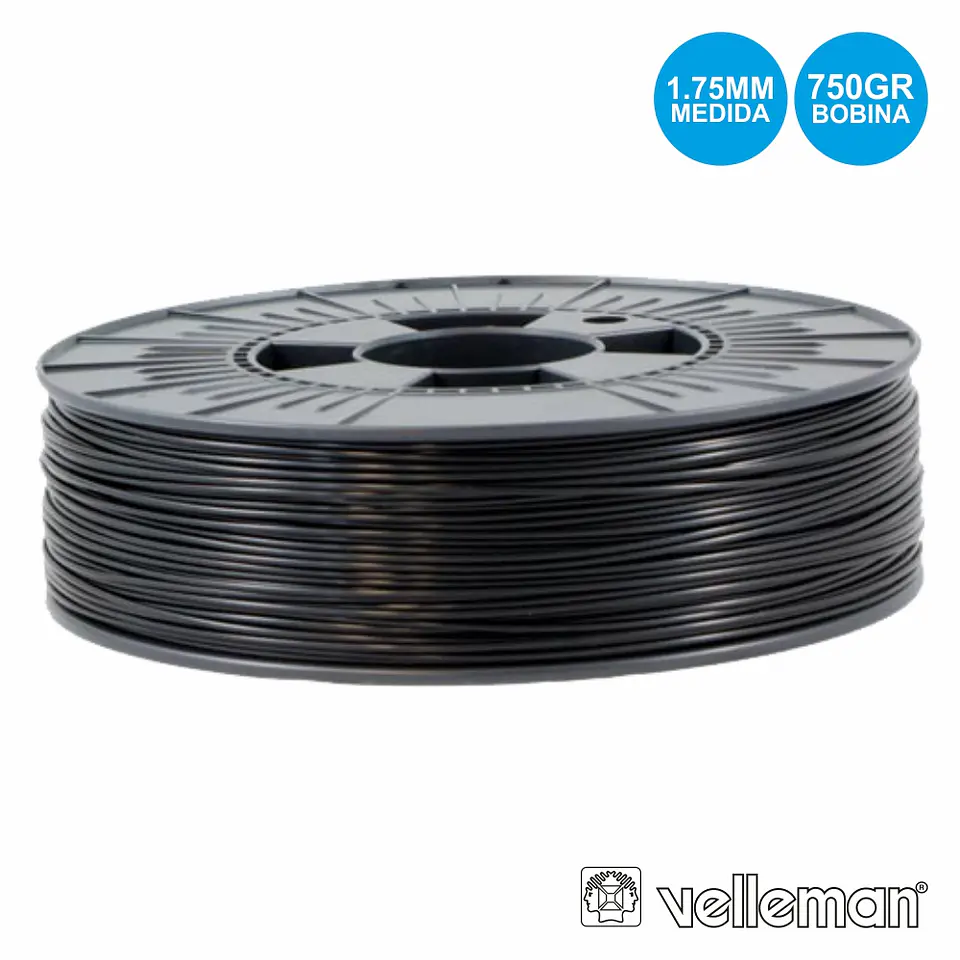 ROLO DE FILAMENTO P/ IMPRESSÃO 3D 1.75MM 750G PRETO 1