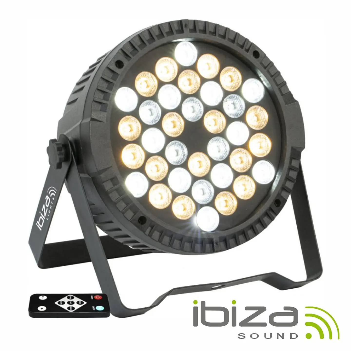 Projetor Par C/ 36 LEDS 1W Branco Frio E Quente DMX IBIZA 1