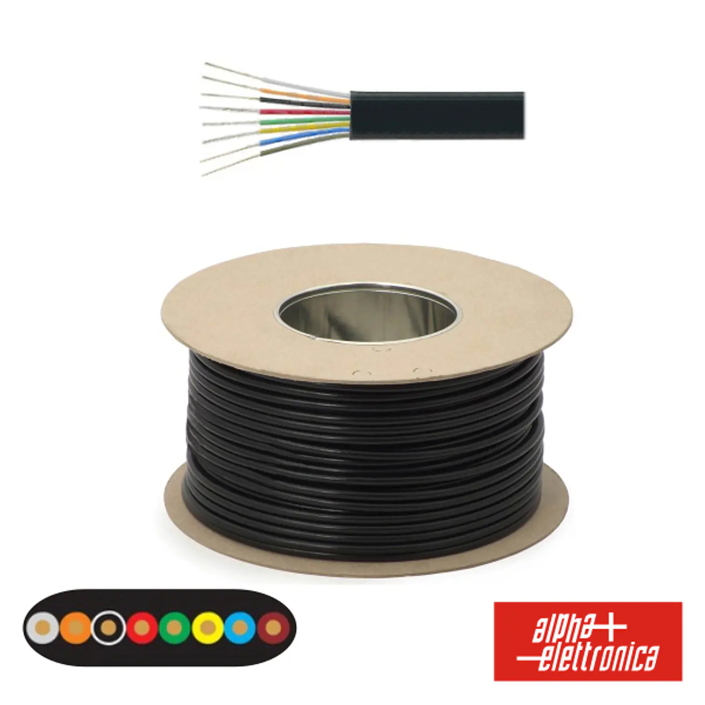 CABO TELEFONE 8 CONDUTORES 8x0.14MM DIM 9.0X2.3 PRETO 1