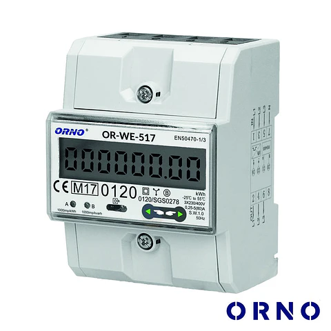Contador de Energia 230V/80A RS485 4.5 Módulos P/ Calha Din