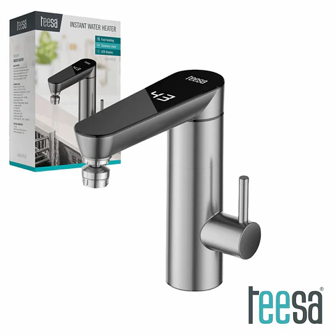 Torneira Elétrica de Bancada 220V 3000W IPX4 Inox TEESA
