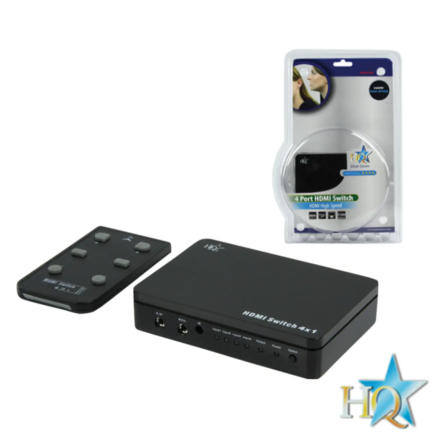 COMUTADOR HDMI AMPLIFICADO 4 ENTRADAS 1 SAÍDA HQ 1