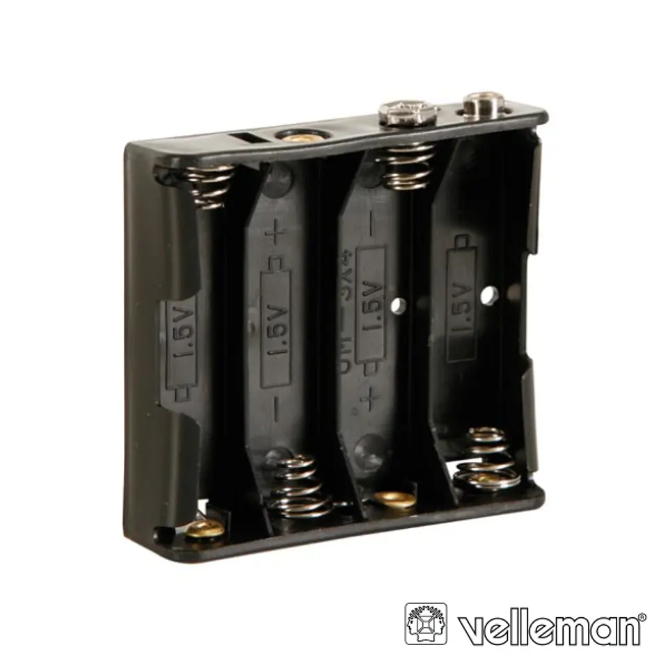 SUPORTE P/ 4 PILHAS AA C/ TERMINAIS CLIP 1
