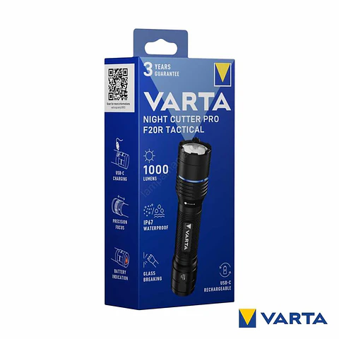 Lanterna LED Night Cutter PRO F20R 1000lm Tática VARTA