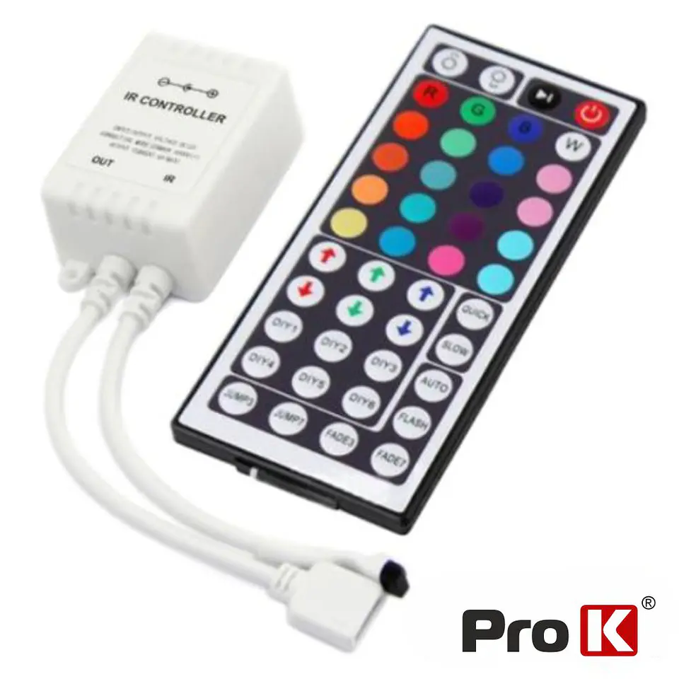 CONTROLADOR P/ FITA LEDS RGB 12V C/COMANDO PROK 1