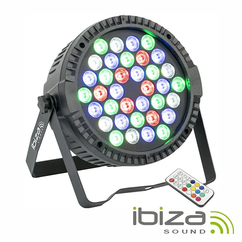 Projetor Par C/ 36 LEDS 1W RGBW DMX IBIZA