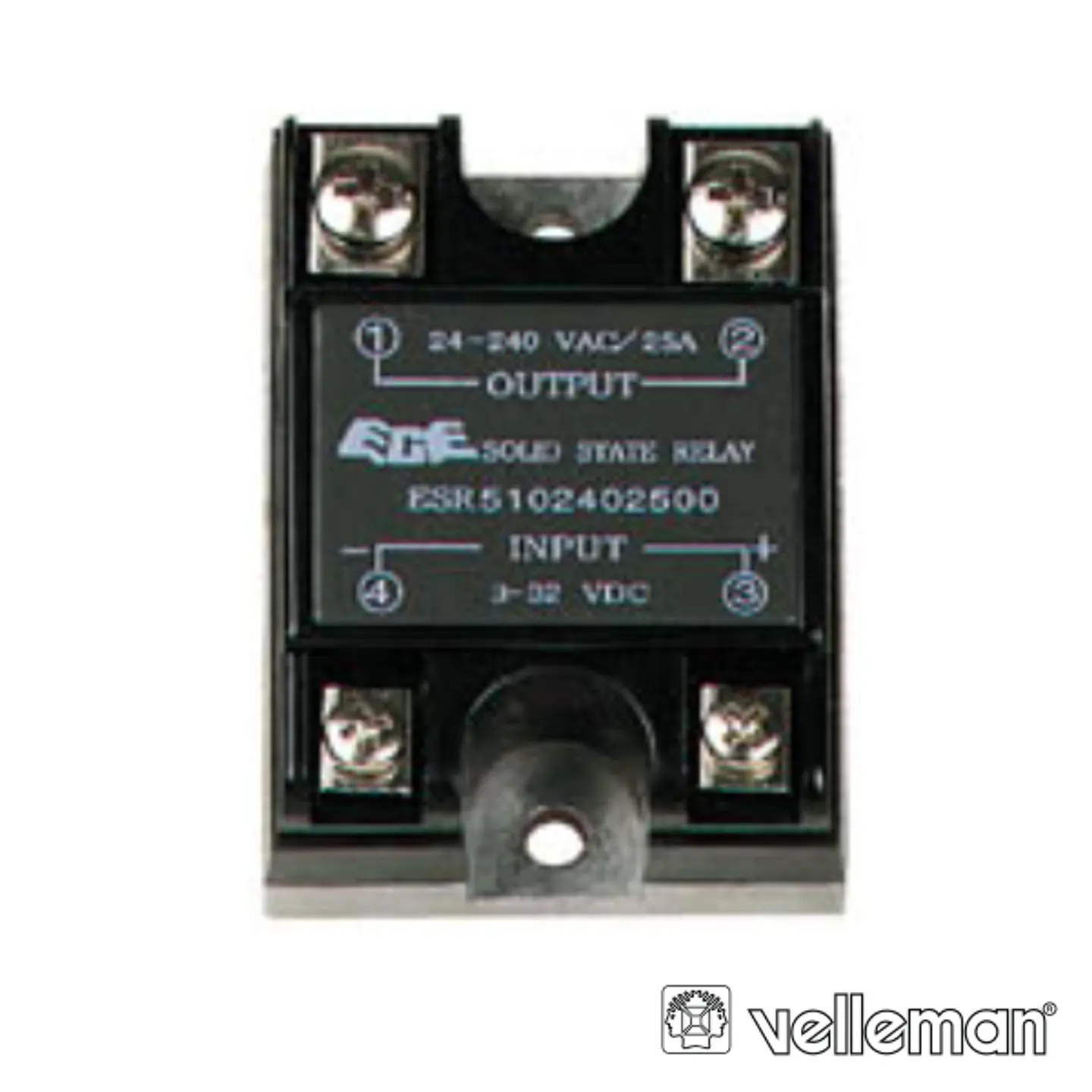 RELÉ 3-32VDC INTERRUPTOR UNIPOLAR 25A/240V SÓLIDO 1