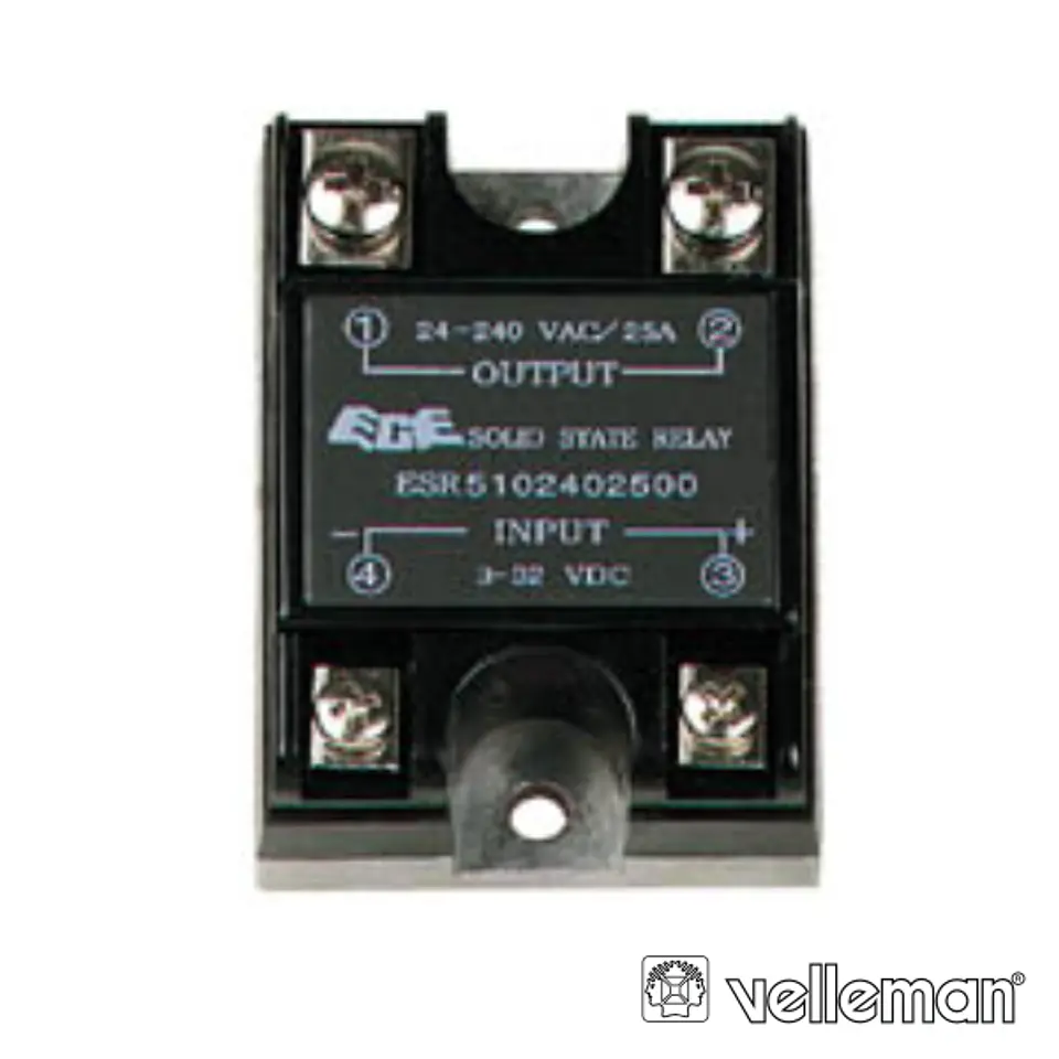RELÉ 3-32VDC INTERRUPTOR UNIPOLAR 25A/240V SÓLIDO 1