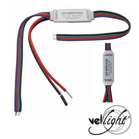 MINI AMPLIFICADOR/REPETIDOR P/ FITA LEDS RGB 12/24V