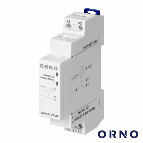 Relé Temporizador 1P 12-230VAC 16A P/ Calha DIN ORNO