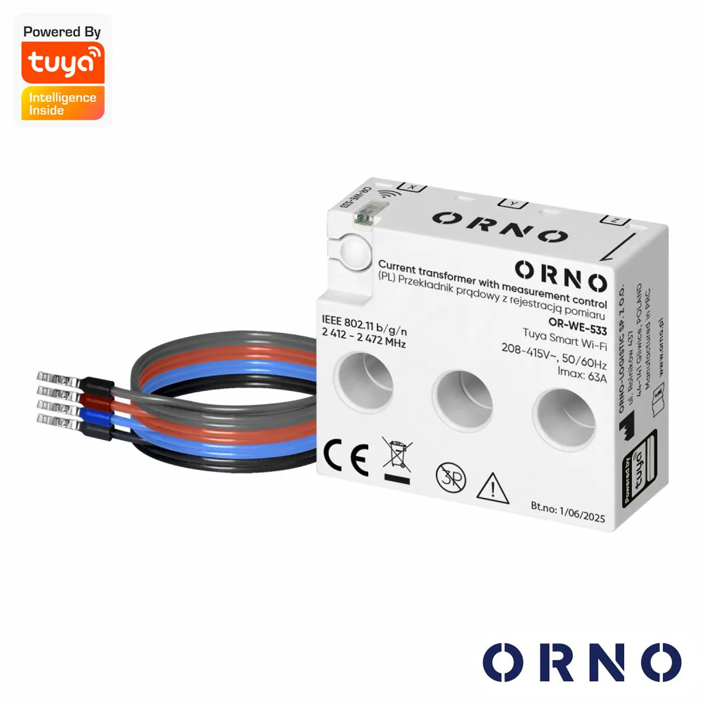Contador de Energia Trifásico c/transformador 440V/63A WIFI 1