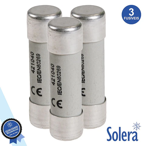 FUSÍVEL CERÂMICA 14X51 40A 500V 3X SOLERA