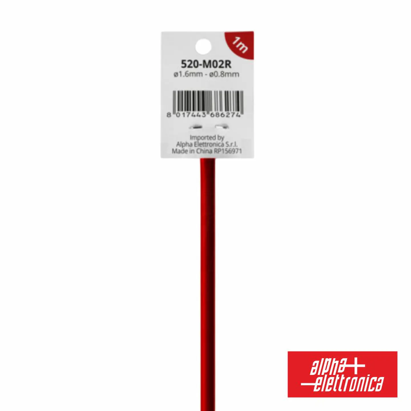 Tubo Manga Termoretrátil 2:1 Ø1.6mm 1M Vermelho 1