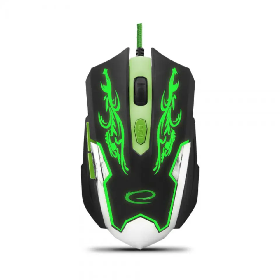 Rato Óptico 800/2400 Dpi USB P/ Gaming LED Verde 6d Cyborg 1