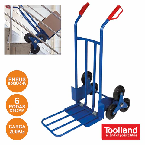 CARRINHO P/ TRANSPORTE EM ESCADAS C/ 6 RODAS TOOLLAND
